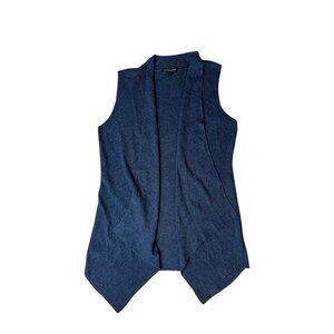Eileen Fisher 100% wool Navy Blue Knitted Vest Size Petite S Lightweight